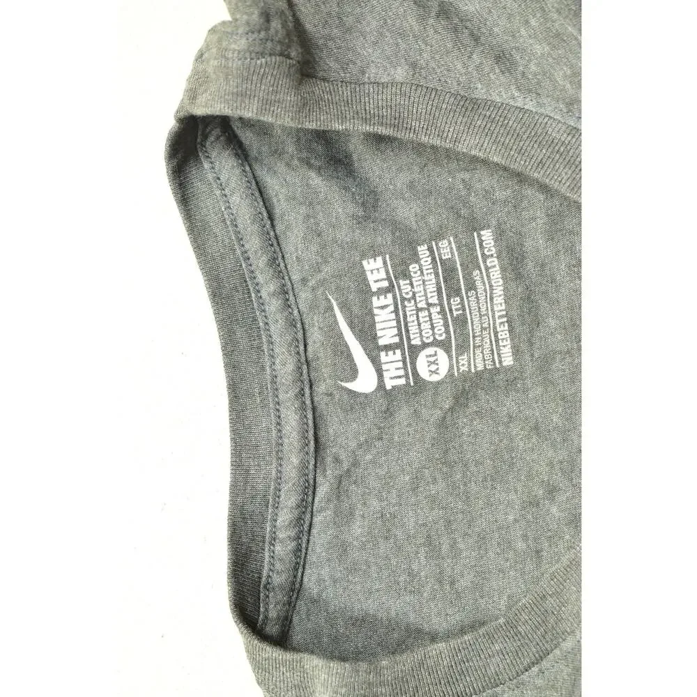 Nike Run Swoosh Graphic Heather Gray Athletic Cut Training T-Shirt XXL